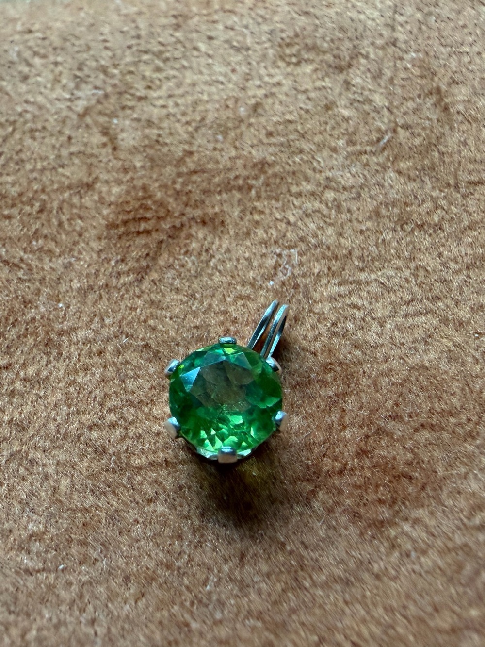 Round Cut Peridot Pendant